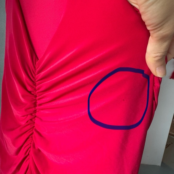 Club London | Adele Red Ruched Fishtail Cami Maxi Dress | Sz. 2 - Picture 6 of 7